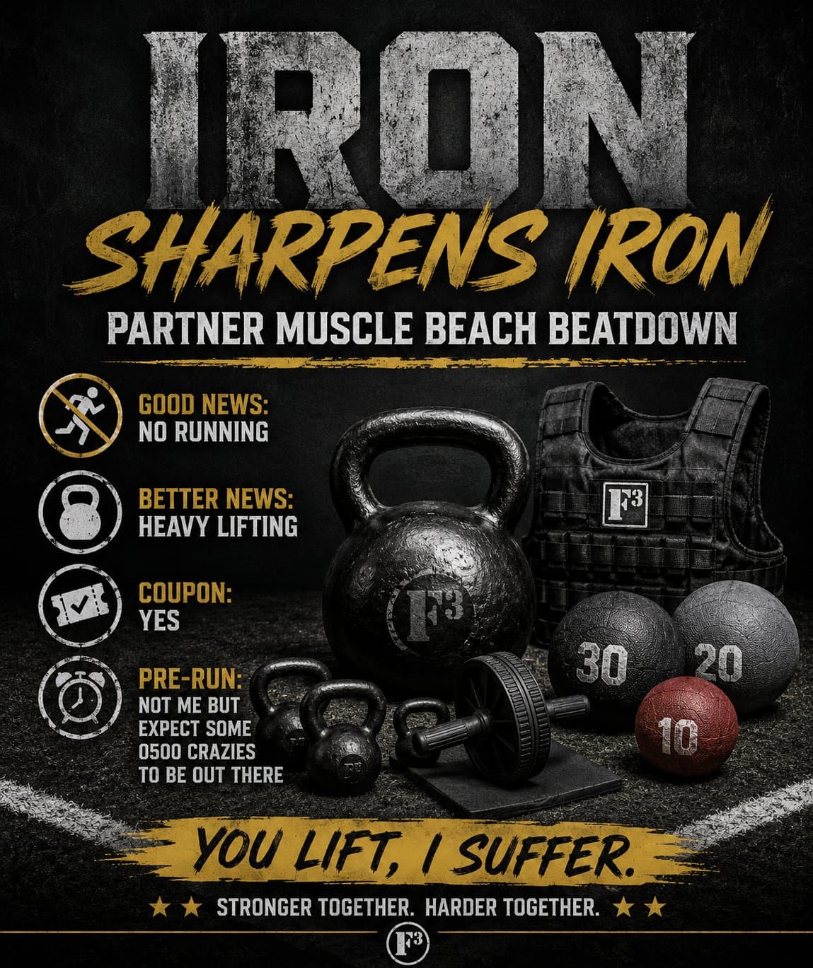 F3 Lincoln Muscle Beach partner work at Sparta