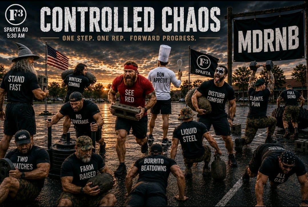 F3 Lincoln controlled chaos EMOM at Sparta